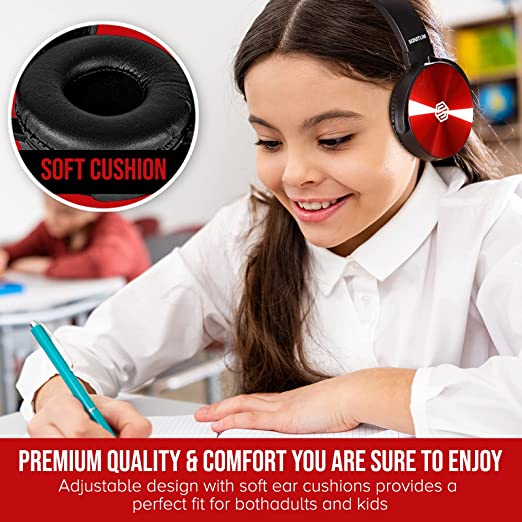 Premium Classroom Headphone & Mic Set by Sonitum- 3.5mm Jack Stereo Sound Earphones with Microphone & Soft Swivel On Ear Pads- Perfect for E-Learning, Meetings, Calls - Bulk Pack of 5 (Colorful)