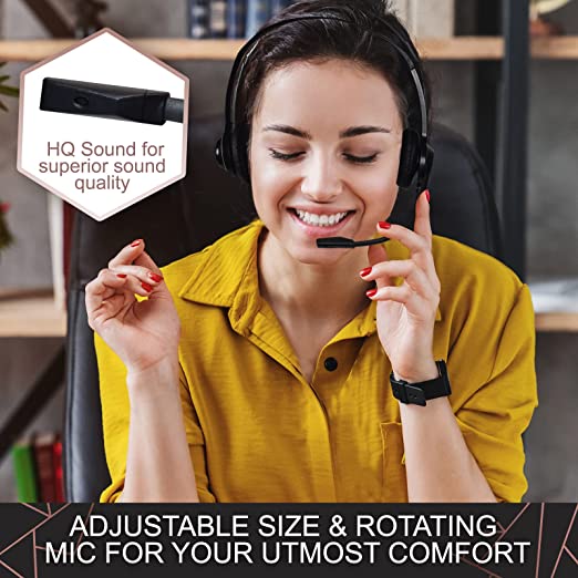 Sonitum Headset with Microphone - Noise Canceling Computer Headset for Office, Meetings, Chat- Comfortable Over-Ear PC Headphones with Rotating Mic- 3.5 Jack for Universal Connectivity (1 Pack)